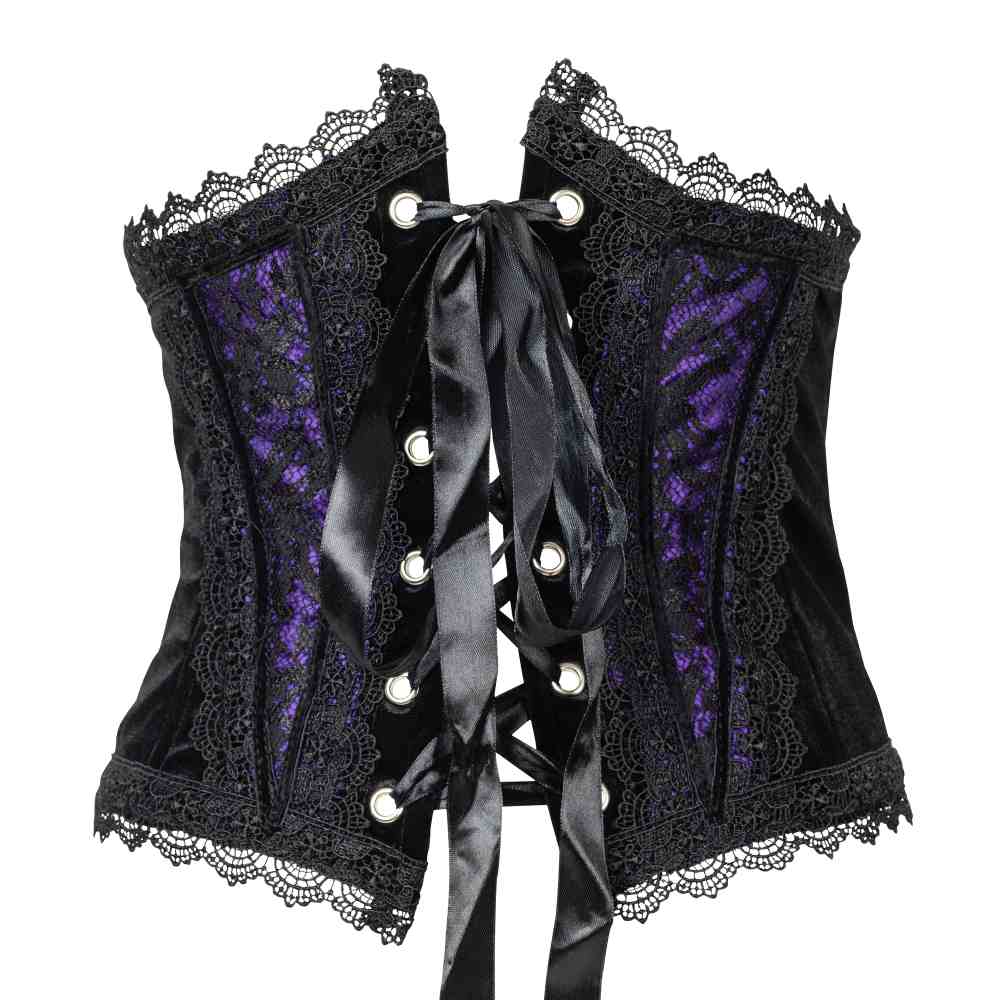 Sinister - K084 Corset sous la poitrine - Noir/Violet